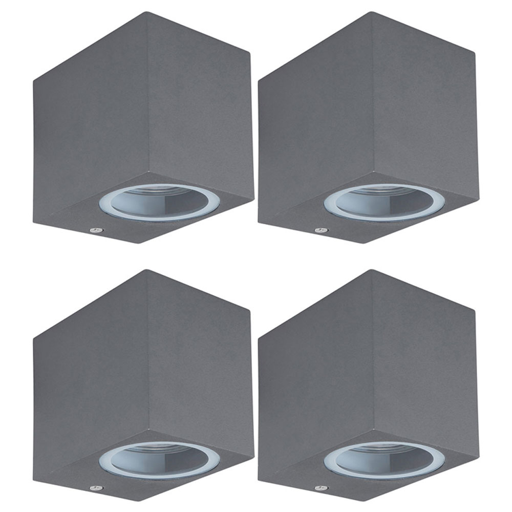 Wandstrahler Außenleuchte Haustür Fassadenleuchte Anthrazit Wandleuchte Für Ihre Terrasse, Fernbedienung Dimmbar Farbwechsel, 1x Rgb Led 3,5w, Bxh 6x8,1 Cm, 4er Set
