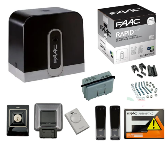 Faac C720 Rapid Kit Safe 400 Kg 24v 1059995 Automazione Per Cancello Scorrevole