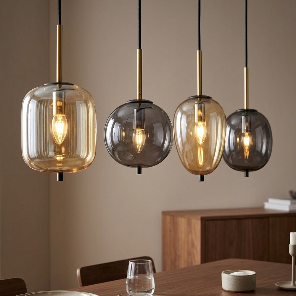 Led Hängeleuchte Pendellampe Esszimmerlampe Schwarz Metall 4-flammig H 120 Cm