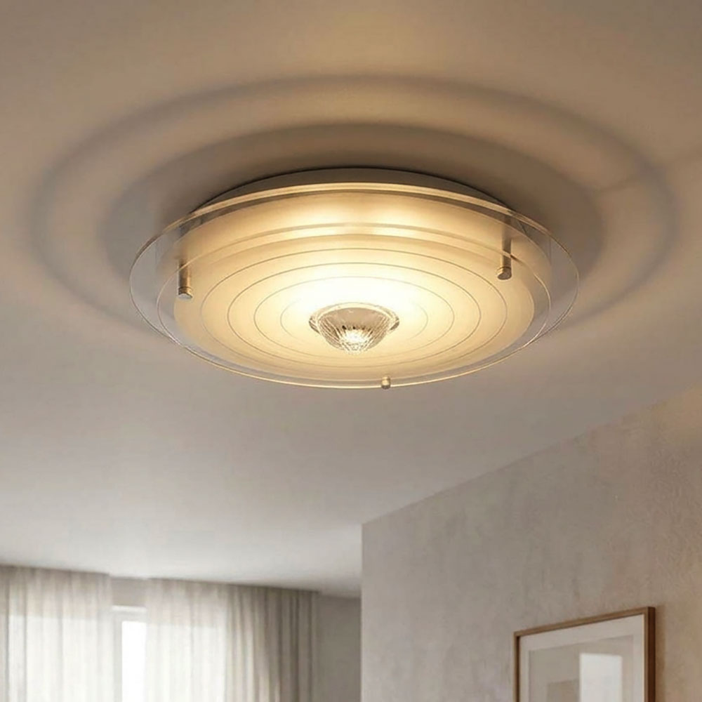 Led Deckenleuchte Deckenlampe Wohnzimmerlampe Kristalloptik Chrom Glas H 11 Cm