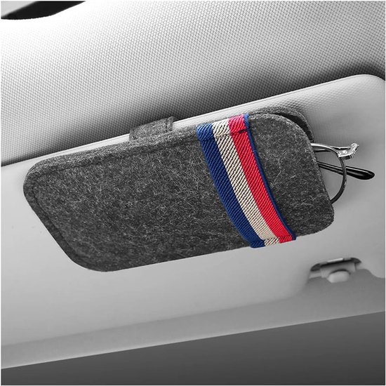 Aufbewahrungstasche Für Sonnenbrillenclips Im Auto，brillenetui Für Die Sonnenblende，brillenhalter Fürs Auto，universelles Autozubehör，suvs (grau)