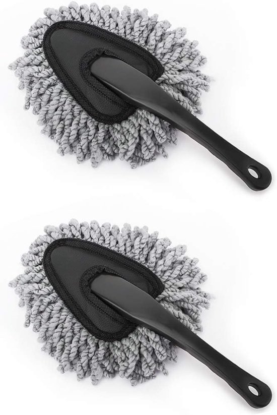 2-teiliges Autoreinigungsbürsten-set, Autoreinigungsbürste, Weiche Mikrofaser-detailbürste, Staubentfernungswerkzeug Für Auto, Suv, Fahrrad, Haushalt Und Innenräume, Grau