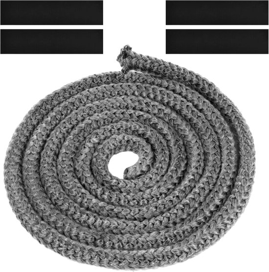 Ofentürdichtung，feuerfestes Dichtungsband Für Pelletöfen，hochtemperaturbeständig，ofentüren Und Kamine (14 Mm Durchmesser X 4 M) Grau