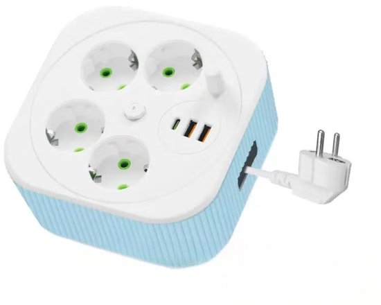 Usb-reiseadapter，stecker Mit Usb-ladeanschluss，mehrfachsteckdose Für Studentenwohnheime，mehrfachsteckdose Für Büros，grau