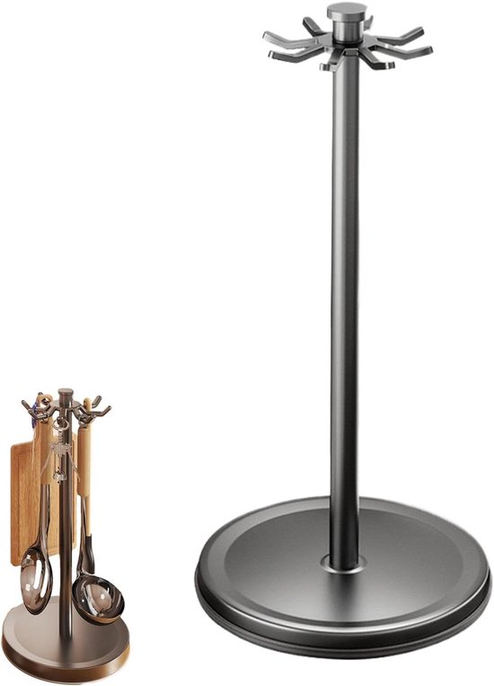 Küchenhelferhalter – Küchenorganizer – Für Ordnung In Der Küche – 360° Drehbar – 215 X 215 X 44 Cm – Grau