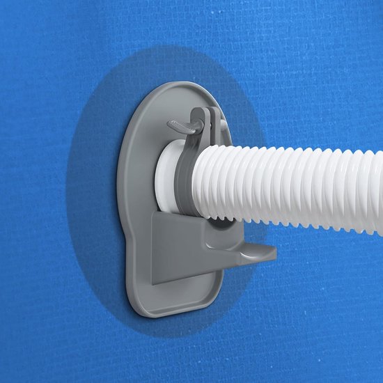 Poolschlauchhalter – Schlauchhalterungsset – Schlauchstabilisator – Knickschutz – 2-teilig – Grau