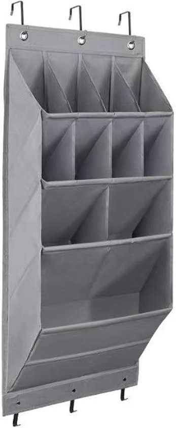 Schuhablage Für Die Tür – Hängendes Schuhregal – Platzsparend – Extra Tiefe Fächer – 43 X 17 X 94 Cm – Grau
