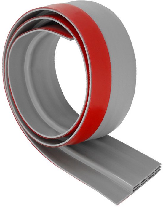 Pvc-schwellenrampe 2 M × 5 Cm – Grau, 6 Löcher, Selbstklebend
