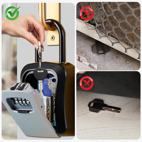 Schlüsselsafe Mit Vorhängeschloss，wasserdichter Schlüsselschrank，grauer Schlüsselsafe，grauer Kombinationsschlüsselschrank