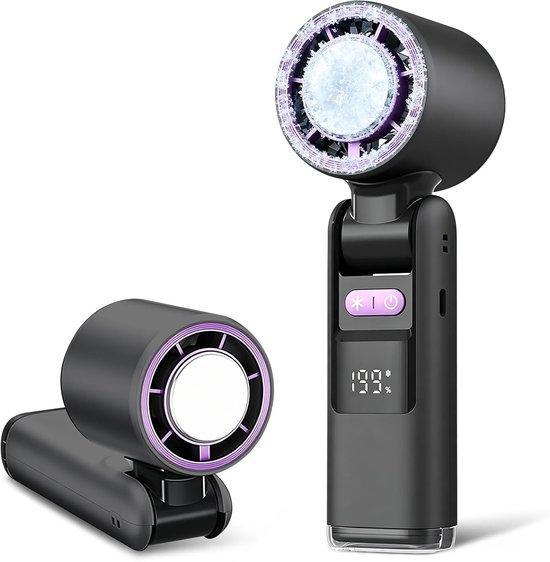 Mini-ventilator，ventilator Mit Led-anzeige，1-199 Windgeschwindigkeiten，5500 Mah，nackenventilator Für Outdoor，büro (grau)