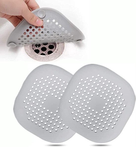 Abflusssieb, 2-teiliger Abflussschutz, Abflussfilter, Silikon-abflusssieb, Für Bad, Küche, Spüle (2 Graue)