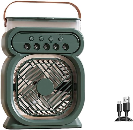 Usb-betriebener Tischventilator, Ideal Für Studenten, Reisende Und Camper (grün).