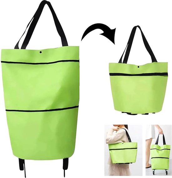 Einkaufswagen – Faltbarer Einkaufswagen – 20 L – Grün