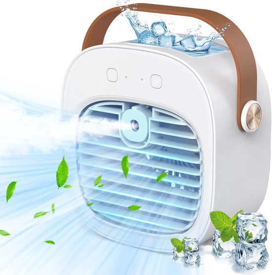 Tragbarer Ventilator，wiederaufladbarer Mini-ventilator Mit 4000 Mah Akku，3 Geschwindigkeitsstufen，5，10 Stunden Laufzeit，weiß