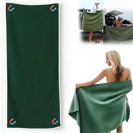 Magnetisches Strandtuch，mikrofaser，geeignet Für Strand，fitnessstudio Und Camping，190 Cm X 76 Cm，grün