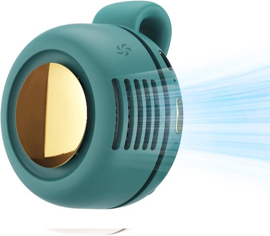 Mini-taschenventilator, 3 Geschwindigkeitsstufen, Usb-aufladbar, Praktisches Aufhängedesign, Grün