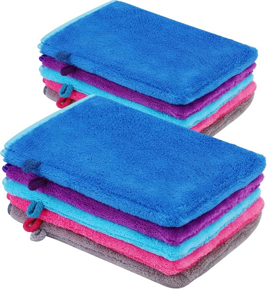 10er-pack Mikrofaser-waschhandschuhe，weicher Flanell-gesichtshandschuh，wiederverwendbare Make-up-entferner-handschuhe，15 X 21 Cm，5 Farben