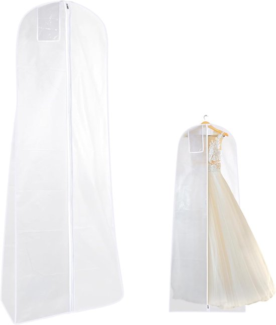 Lange 180 Cm Kleidersack Für Brautkleider – Mit Reißverschluss Und Transparenter Tasche, Staub- Und Wasserabweisend Für Festliche Kleidung