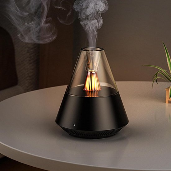 Aromadiffusor Für Ätherische Öle，tragbarer Luftbefeuchter Mit Kaltnebel Und Warmem Lichteffekt，150 Ml Fassungsvermögen，yoga (schwarz)