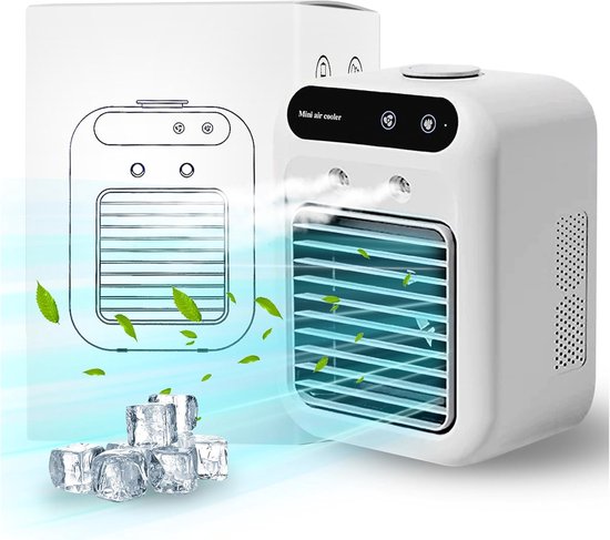 Wiederaufladbare Mobile Klimaanlage，mini-klimaanlage Mit Nebelbefeuchtung，2 Geschwindigkeitsstufen，persönlicher Luftkühler，geeignet Für Zuhause