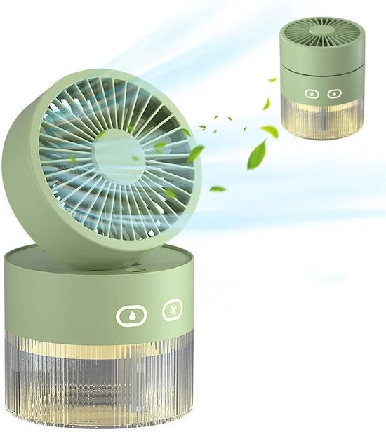 Usb-tischventilator Mit Sprühfunktion, Tragbarer Sprühventilator Mit 350 Ml Wassertank (grün)