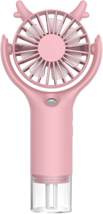 Wiederaufladbarer Usb-handventilator Mit Nebelfunktion Für Camping, Büro, Outdoor-aktivitäten Und Reisen, Pink