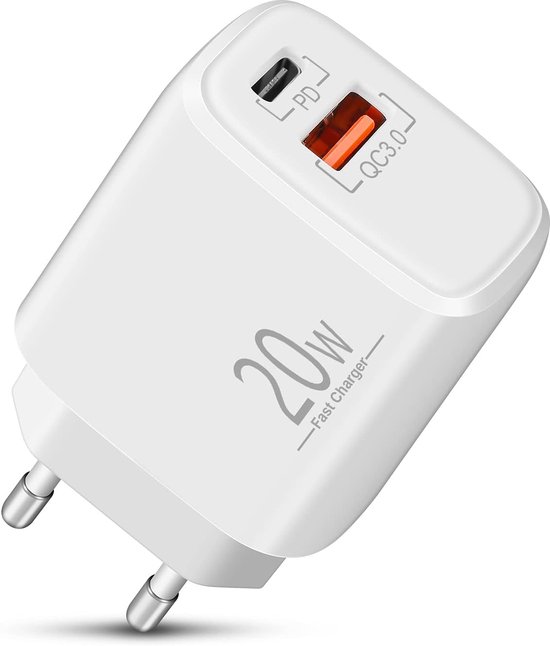 Usb-c-ladegerät，20-w-iphone-netzteil，dual-port-stecker Mit Pd Und Qc3.0，samsung S23/s22/s21 Und Mehr
