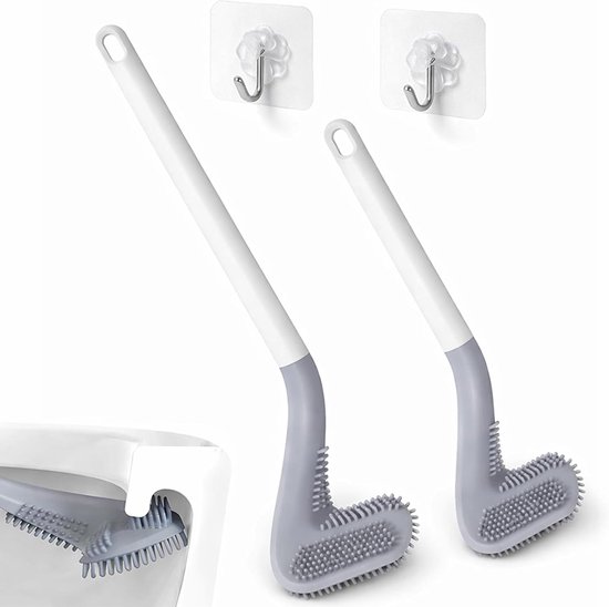 2er-set Silikon-toilettenbürsten – Toilettenbürste – Wandmontage – 2 Stück
