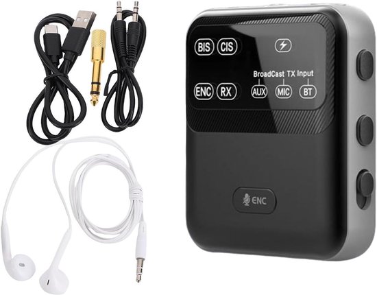 2-in-1 Bluetooth 6.0 Sender/empfänger，drahtloser Sender Und Empfänger，zwei Bluetooth-modi，550-mah-akku，3,5-mm-ein-/ausgang