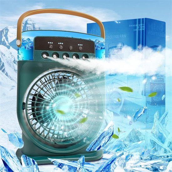 Tragbare 4-in-1-klimaanlage，mini-eiswasser-klimaanlage，luftkühler Mit Nebelfunktion，klimaanlagenventilator，3 Geschwindigkeiten，kühlventilator Mit
