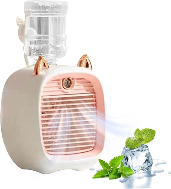 Kompakter Verdunstungsluftkühler Mit 50 Ml Wassertank，usb-betriebener Persönlicher Tischkühler，geeignet Für Zuhause Und Büro (pink)