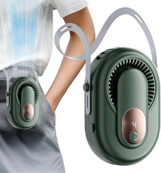 Persönlicher Nackenventilator，5-stufiger，kleiner Clip-ventilator Mit 5,2 Cm Großem，tragbarem Led-display (2,05 Zoll)