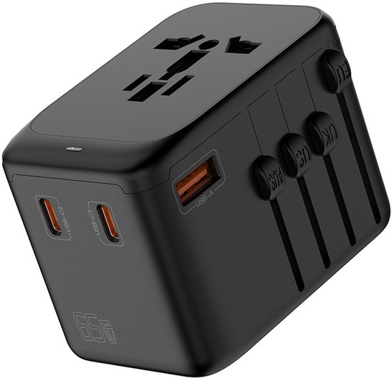 Universeller Reiseadapter Mit Pd65w, 3 Usb- Und 1 Usb-c-anschluss, Universeller Adapter Für Deutschland, Usa, England, Italien Und Australien