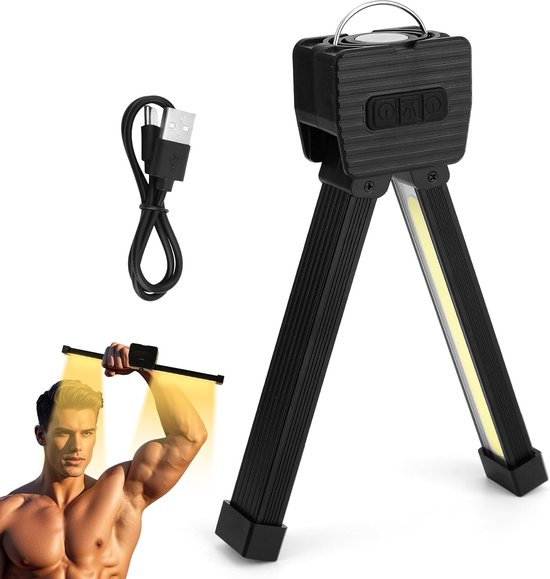 Diese Tragbare Magnetische Led-fitnessleuchte Lässt Sich Um 180 Grad Zusammenklappen，verfügt Über Einen Haken