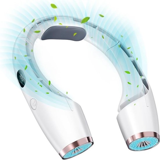 Tragbarer Nackenventilator，720° Kühlung，6000 Mah，18 U，led-akkustandsanzeige，3 Geschwindigkeitsstufen，wiederaufladbarer Persönlicher Ventilator