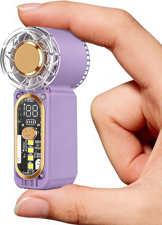 Mini-handventilator，100 Einstellbare Geschwindigkeitsstufen，taschenventilator Mit Digitalanzeige，usb-c-wiederaufladbarer Persönlicher Ventilator