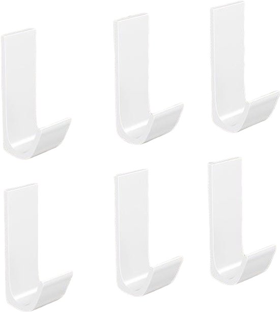 Bohrfreie Handtuchhaken，weiß，selbstklebende Kleiderhaken，wandhaken Aus Aluminium，geeignet Für Badezimmer，6er-pack