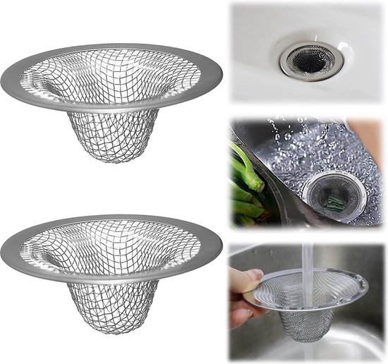 2 Kleine Abflusssiebe，edelstahl-abflussfilter，edelstahl-spülbecken-sieb，universal-edelstahl-spülbecken-sieb，küchen-spülbecken-sieb