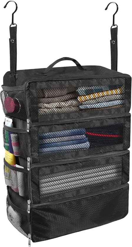 Koffer-organizer – Tragbare Hängeregale Für Reisen, Faltbare Packwürfel Zum Aufhängen Für Handgepäckkoffer