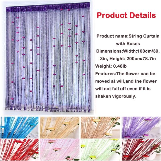 Türvorhang，sichtschutzvorhang，sichtschutz Und Dekoration，perlenvorhang Für Die Tür，100 × 200 Cm