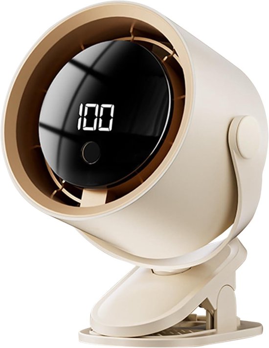 Tragbarer Tischventilator，wiederaufladbarer Ventilator Mit Led-anzeige，100 Geschwindigkeitsstufen，kinderbett Und Camping (weiß)