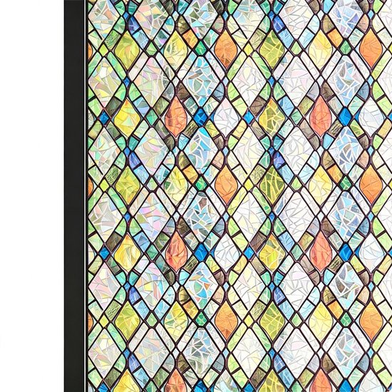 Fensterfolie – Sichtschutz – 3d-regenbogeneffekt – 45 X 200 Cm – Geeignet Für Wohnzimmer, Küche, Badezimmer – Ausführung A
