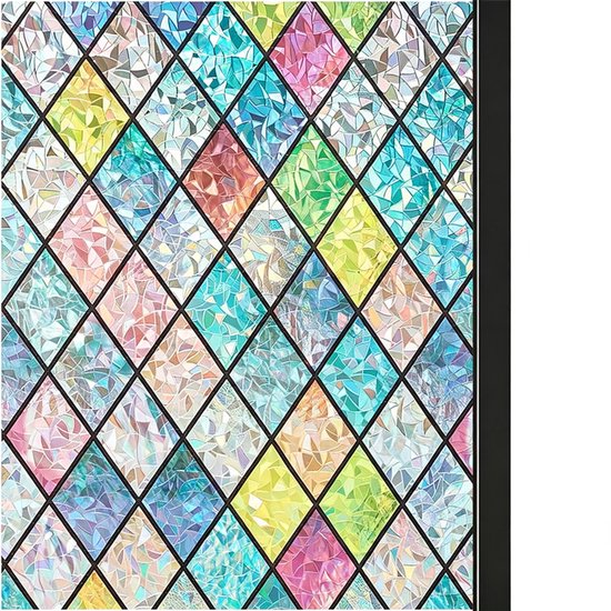 Fensterfolie – Sichtschutz – 3d-regenbogeneffekt – 45 X 200 Cm – Geeignet Für Wohnzimmer, Küche, Badezimmer – Ausführung B