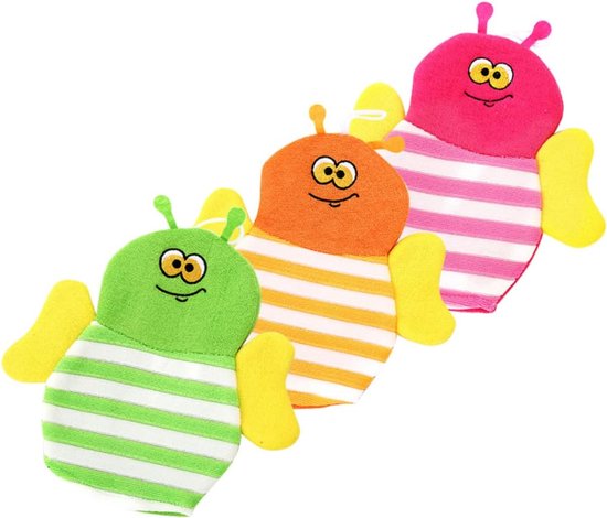 3-teiliges Set Badehandschuhe Für Kinder，badeaccessoire Für Kinder，peelinghandschuh-badekissen，tragbarer Körperpeeling-schwamm