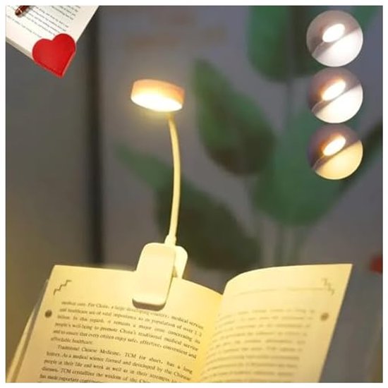 Wiederaufladbare Leselampe Mit 3 Lichtmodi Und Augenschutz – Langlebiger Akku, 360° Flexible Klemmleuchte