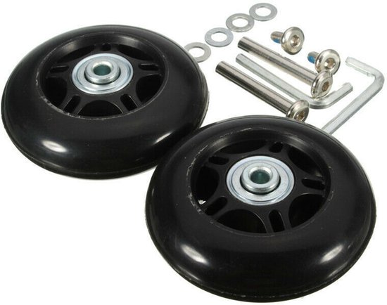 Ein Satz Mit 2 Ersatzrollen Für Einen Koffer, Inklusive Gummilagern Für Lenkrollen – 54 Mm × 18 Mm