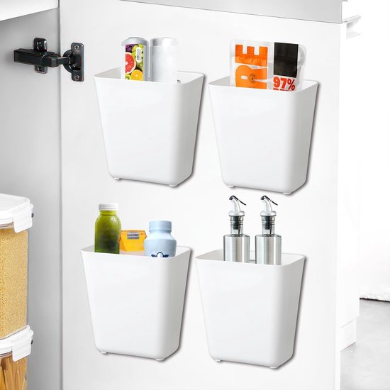 Set Mit 2 Selbstklebenden Wandaufbewahrungsboxen，aufbewahrungs- Und Organisationslösung Für Die Küche，aufbewahrungsbox Für Haushaltsprodukte