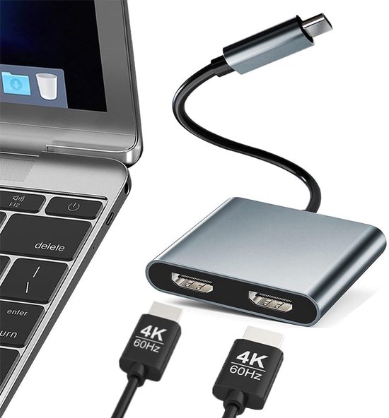 Usb Typ-c Auf Hdmi Dual-monitor-adapter, Geeignet Für Hp/dell/surface/lenovo/thinkpad Laptops