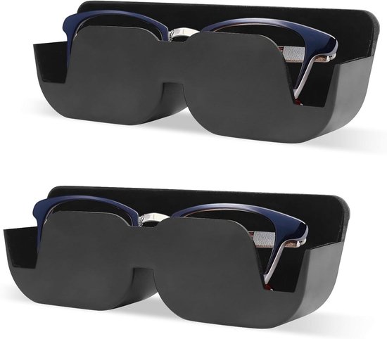 Autobrillenhalter, 2 Sonnenbrillenhalter, Selbstklebend Mit Filzauskleidung, Aufbewahrungsbox Für Brillen Im Auto.