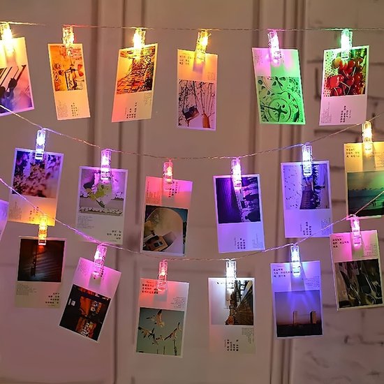Bunte Lichterkette Mit 20 Leds Und Clipverschluss，märchenhafte Lichterkette Zum Aufhängen Von Fotos Und Bildern，usb